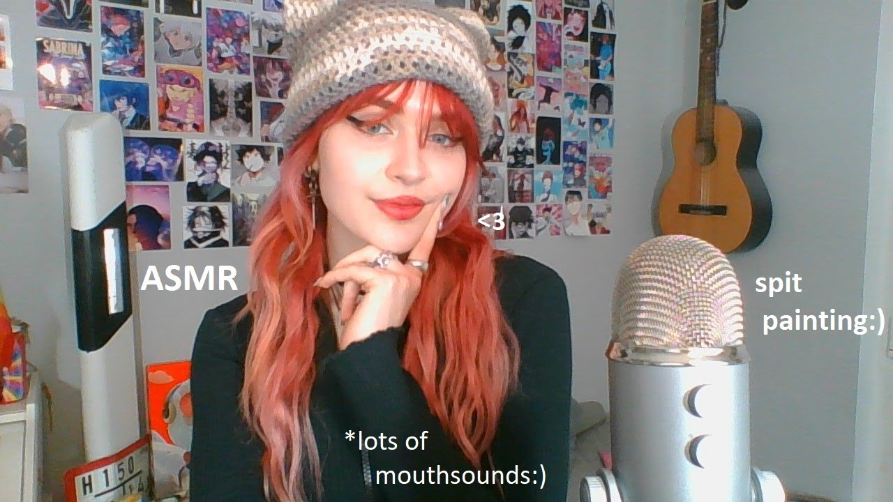 ASMR spit painting and face touching *MOUTHSOUNDS*