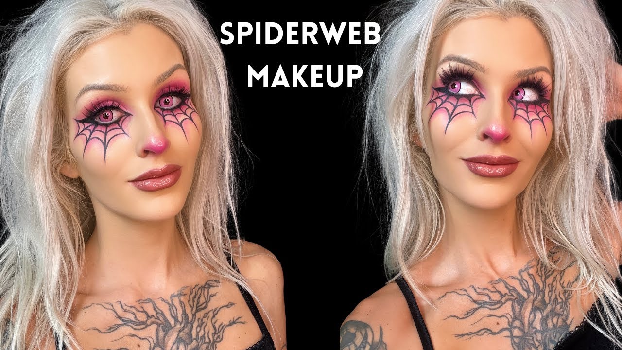Милый макияж на Хэллоуин в виде паутины | BarbieGhoul