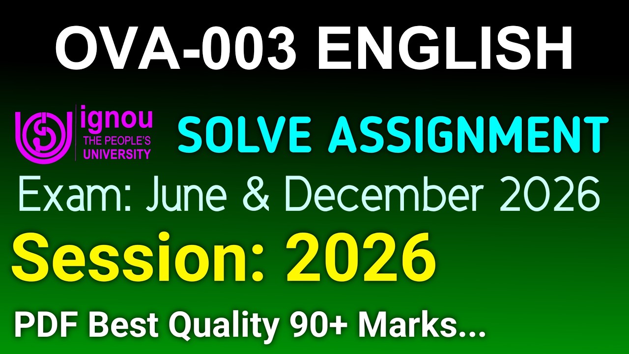 OVA 3 Solved Assignment 2026-27 English, OVA 3 Solved Assignment 2026, OVA-003 Assignment