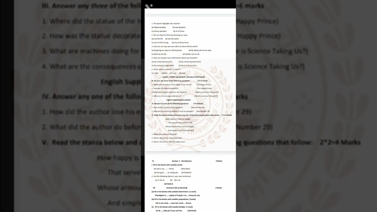 English Bi Monthly Paper 2022|Class10th Bi Monthly Paper PESB Board