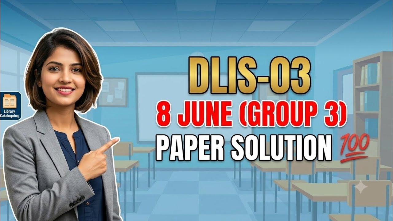 Dlis03 8 june(group 3) paper solution 💯✅#dlis #dlisupdate #vmoukotanewsexam #vmoukota #vmou