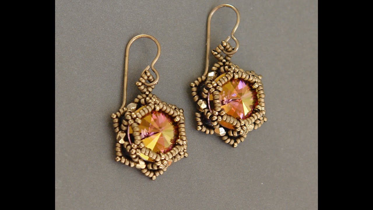 Sidonia's handmade jewelry - Sunset Glare - Beaded Earrings