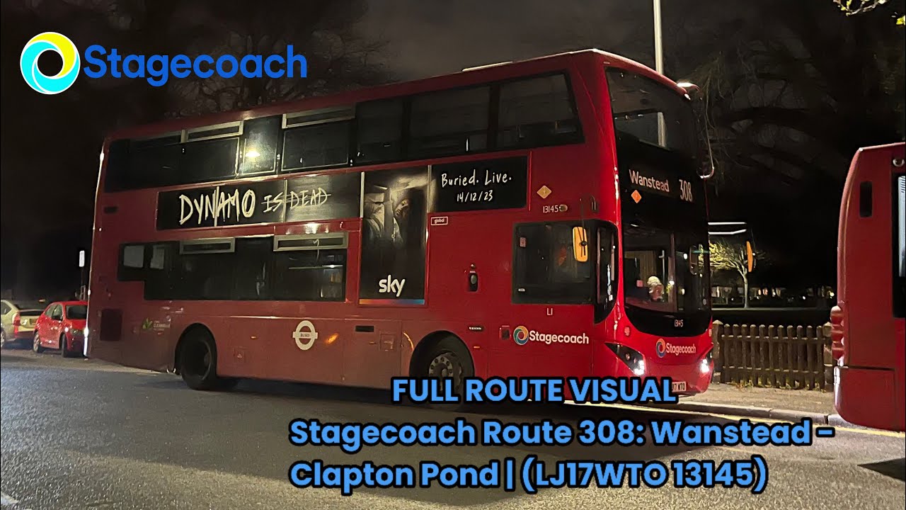 FULL ROUTE VISUAL | London Bus Route 308: Wanstead - Clapton Pond (LJ17WTO 13145)