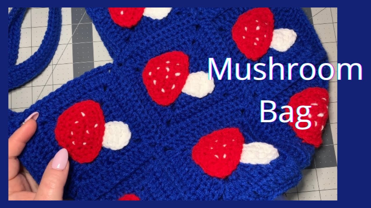 How To Crochet a Mushroom Granny Square 🍄 Tote Bag/Easy Crochet Bag With Diagram