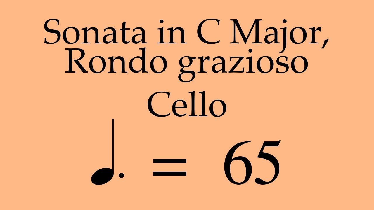 Suzuki Cello Book 4 | Sonata in C Major, Rondo grazioso | Piano Accompaniment | 65 BPM