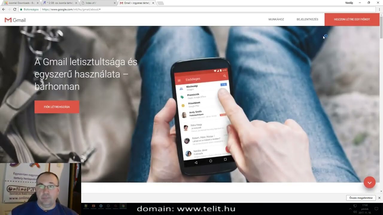 Weboldal k&eacute;sz&iacute;t&eacute;se Joomla 3.8 cal - Alapokt&oacute;l - 1. r&eacute;sz (2017)