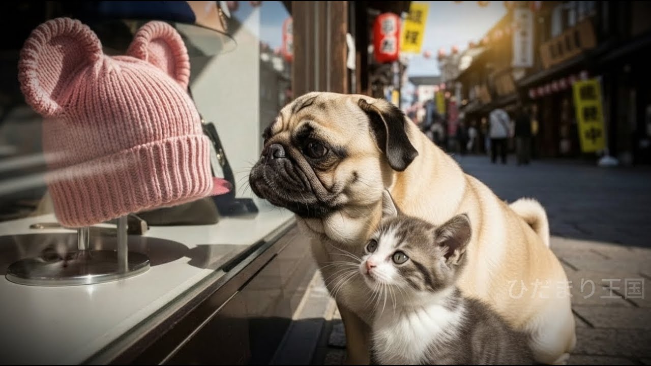 ふたりでお買い物｜ピンクの帽子に心奪われて