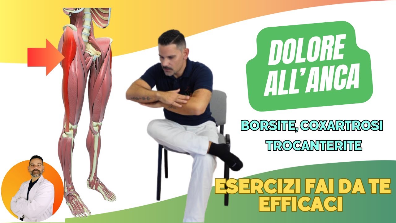 Dolore all' ANCA (borsite,coxartrosi e trocanterite) esercizi FAI DA TE efficaci