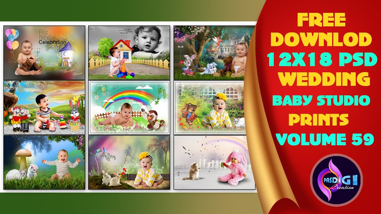 BABY STUDIO PRINTS (Part-01)VOL - 59,12x18 PSD | PASSWORD is in VIDEO |#PASDIGI Creation |