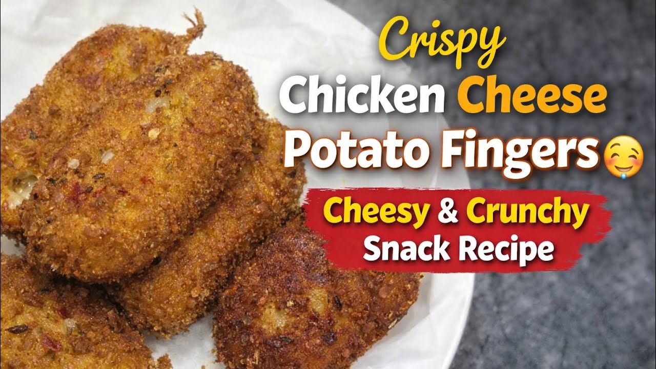 Crispy Chicken Cheese Potato Fingers | Cheesy & Crunchy Snack Recipe 🤤