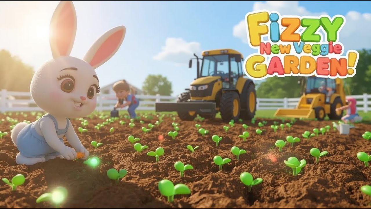 🌈🐰 Fizzy’s New Veggie Garden! 🚜🌾 | 3D Cartoon Farm Adventure | No Voice | @crispycarrotfarm