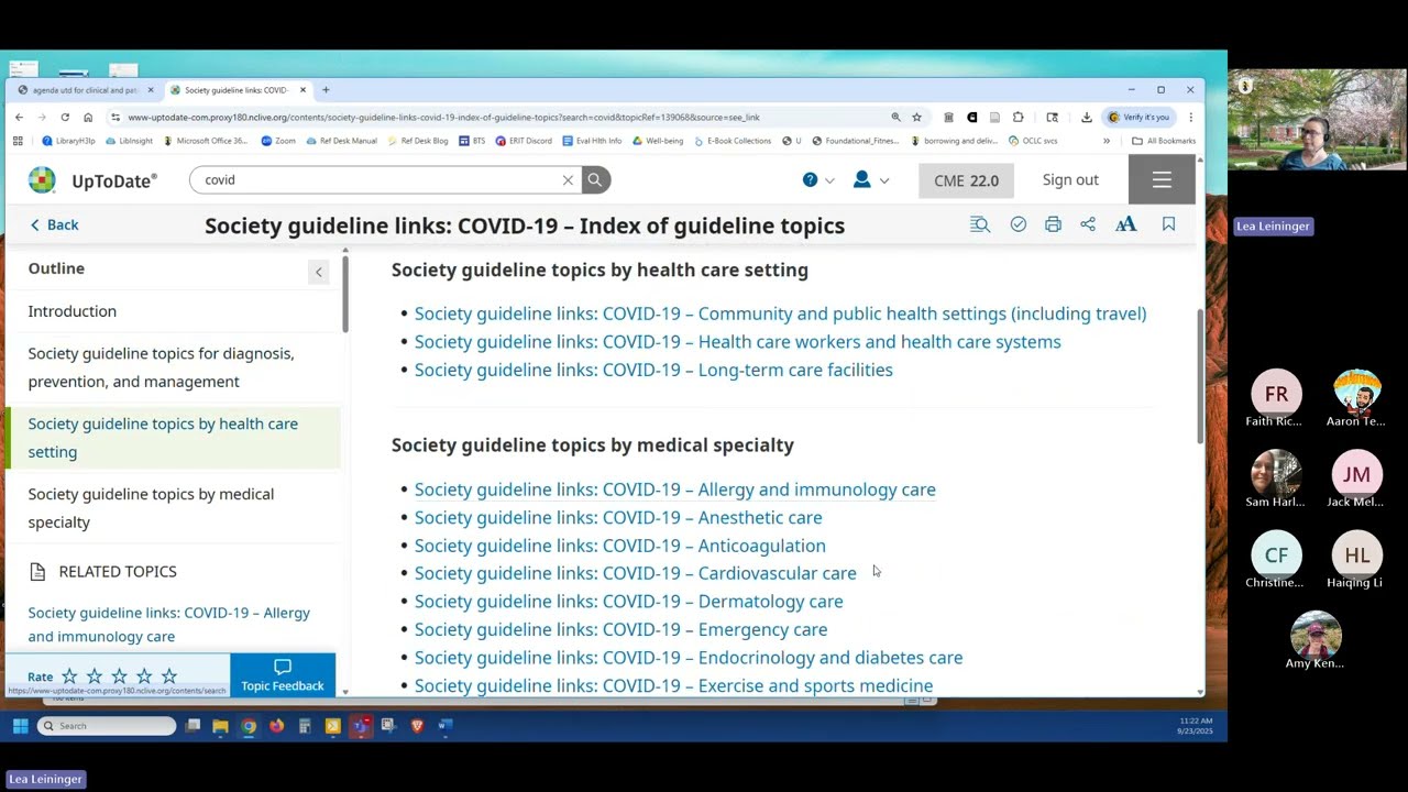 UNCG Libraries Research and Application Webinar: UpToDate