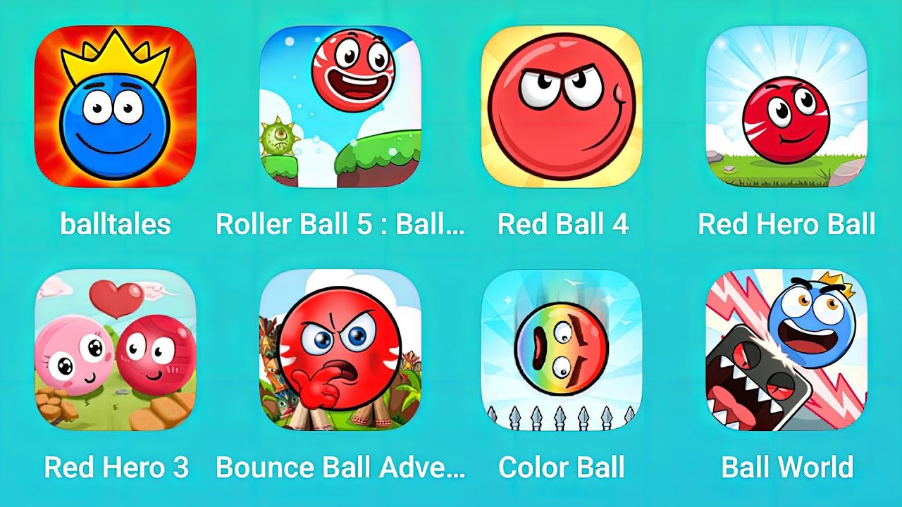 Balltales, Roller Ball 5, Red Ball 4, Red Hero Ball, Red Hero 3, Bounce Ball and More Red Ball Games