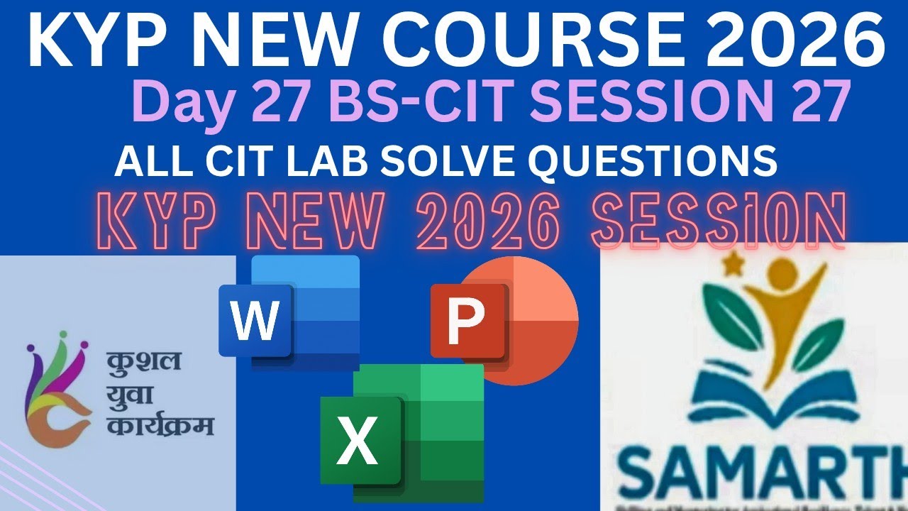 NEW KYP 2026 BS-CIT SESSION 27 || ALL BS-CIT LAB QUESTION SOLVED BS CIT DAY 27 #kyp #BS-CIT
