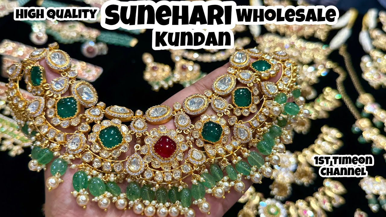 Luxurious Sunehari Kundan Jewellery Wholesale in India | High Quality Bridal Jewelry Manufacturer
