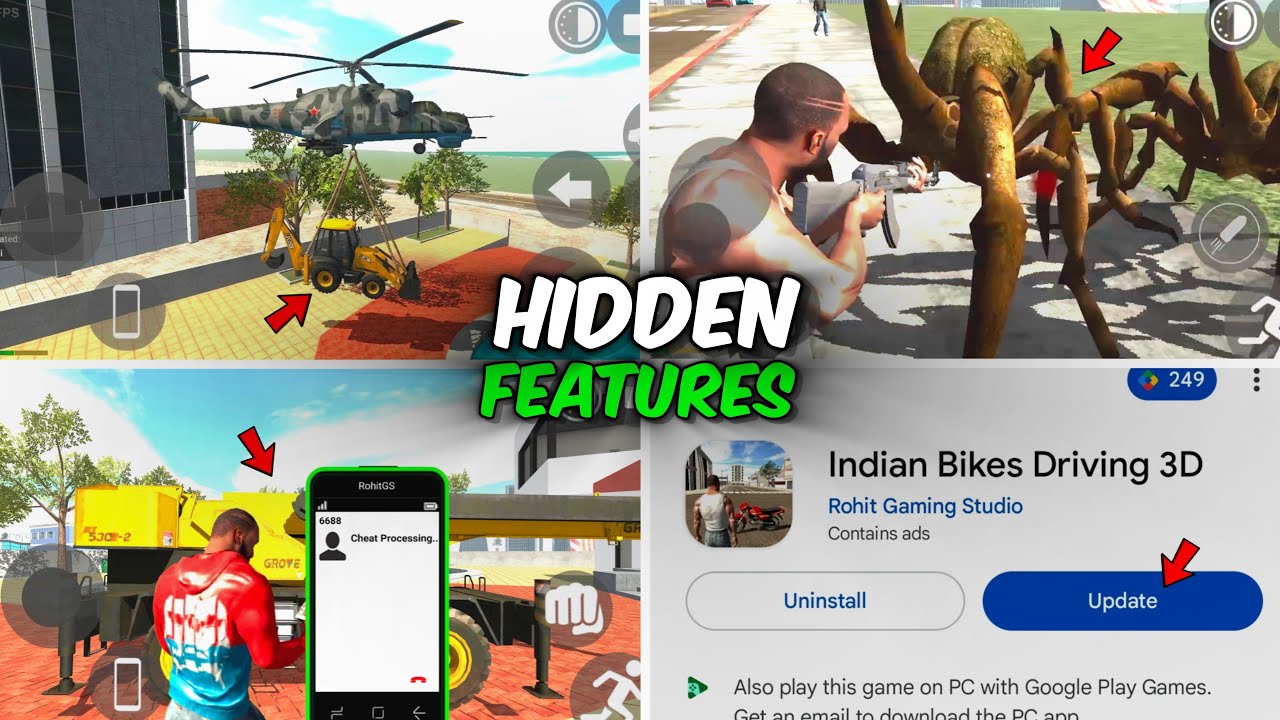 Hidden Features And Cheat Code Indian Bikes Driving 3d New Update April 2026 | New SPIDER+Army Jeep 