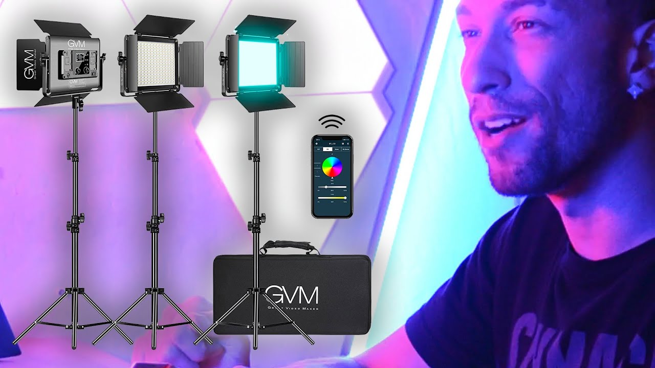 Светодиодный видеосвет GVM RGB с управлением по Bluetooth (880RS 60 Вт)