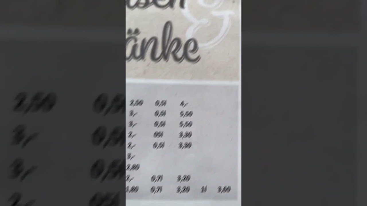 Price list PWV Dahn Hut food