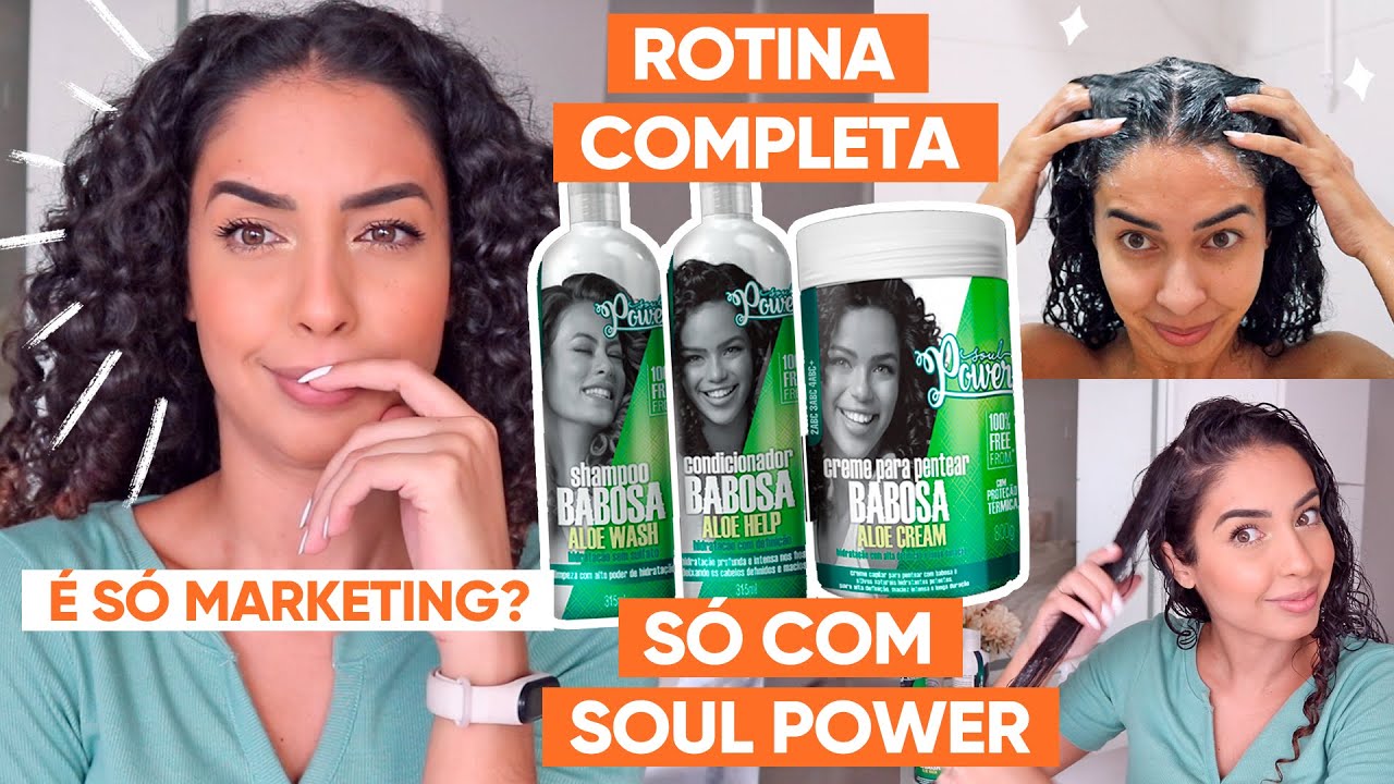 TESTEI A LINHA DE BABOSA DA SOUL POWER - ROTINA CAPILAR | JULIANA LOUISE