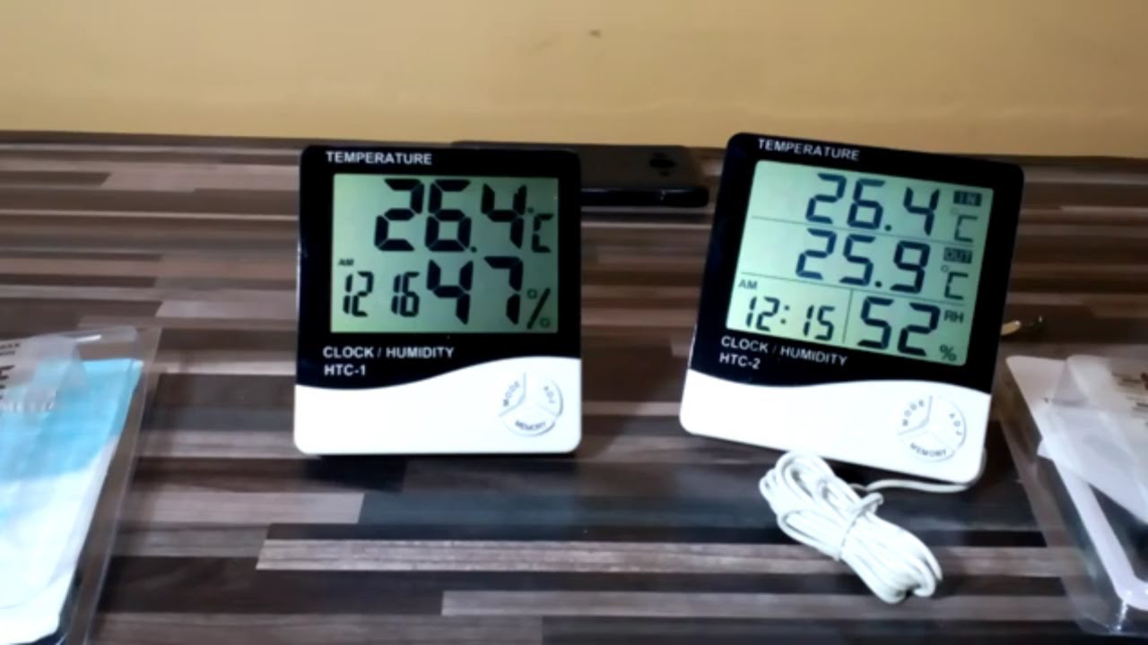 Hygrometer htc1 and htc2 for incubator temperature Urdu/Hindi - thermometer temperature meter