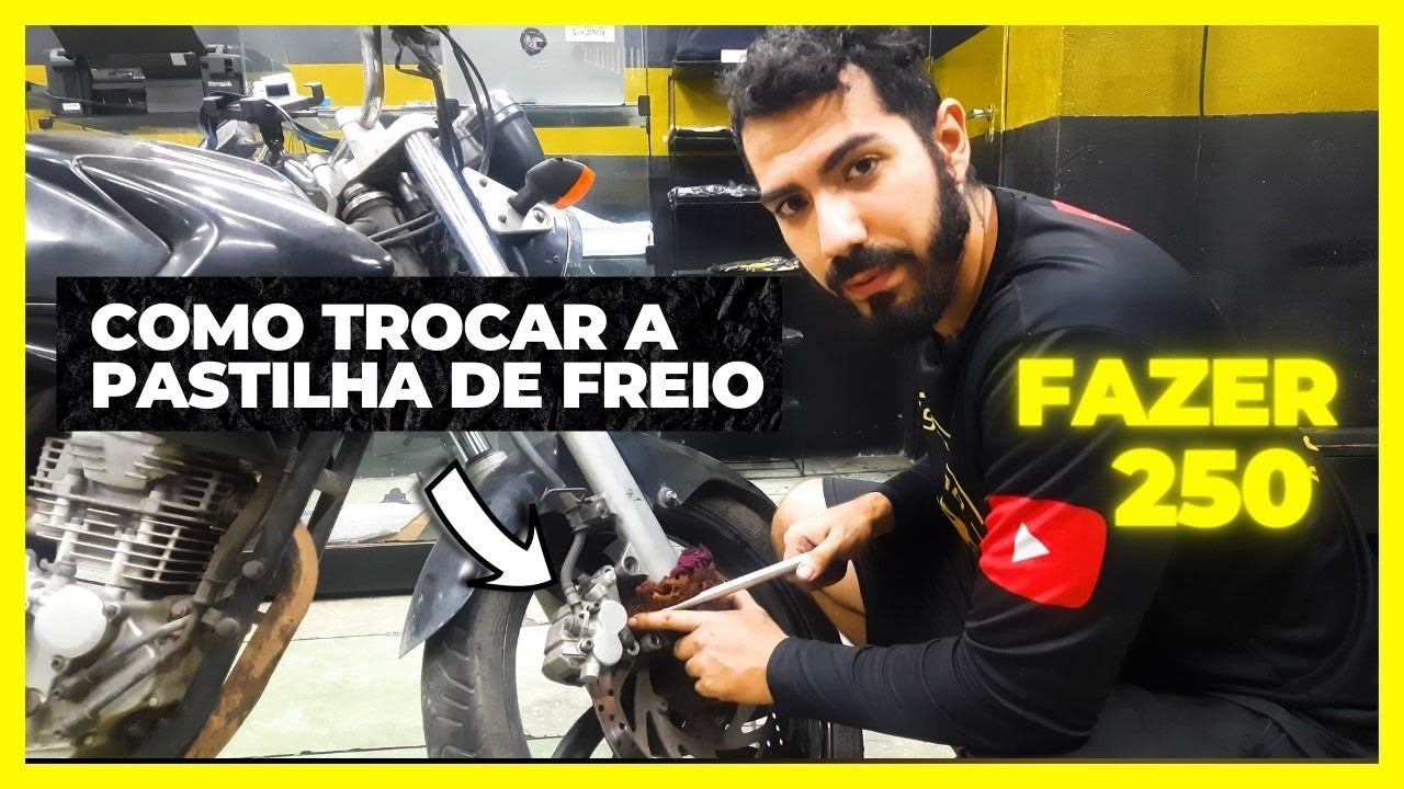 🟡Como trocar a pastilha de freio dianteira da fazer 250 2006 da Yamaha