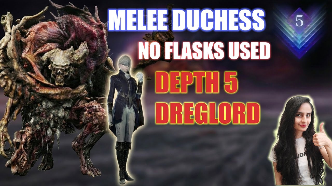 Depth 5 Dreglord: No Flasks Used Melee Duchess (Eleonora's Poleblade) in Eldenring Nightreign