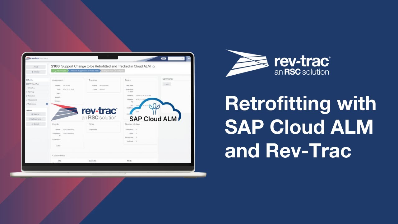 Automate SAP Retrofitting with a Rev-Trac Platinum & SAP Cloud ALM Integration