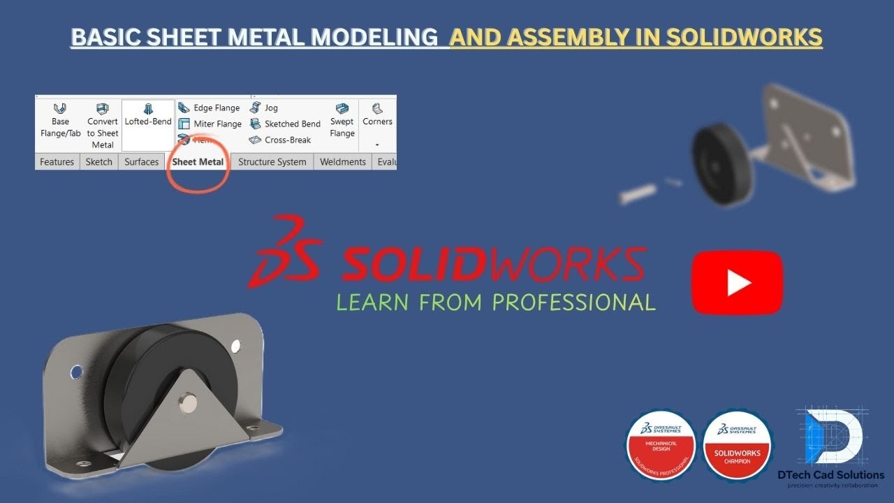 BASIC SHEET METAL MODELING & ASSEMBLY | Step-by-Step SolidWorks Tutorial