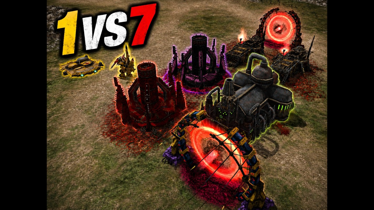 1vs7 HARD AI - Imperial Fists vs Chaos Forces (Feat. Rogal Dorn) - WH40K Dawn of War Unification Mod