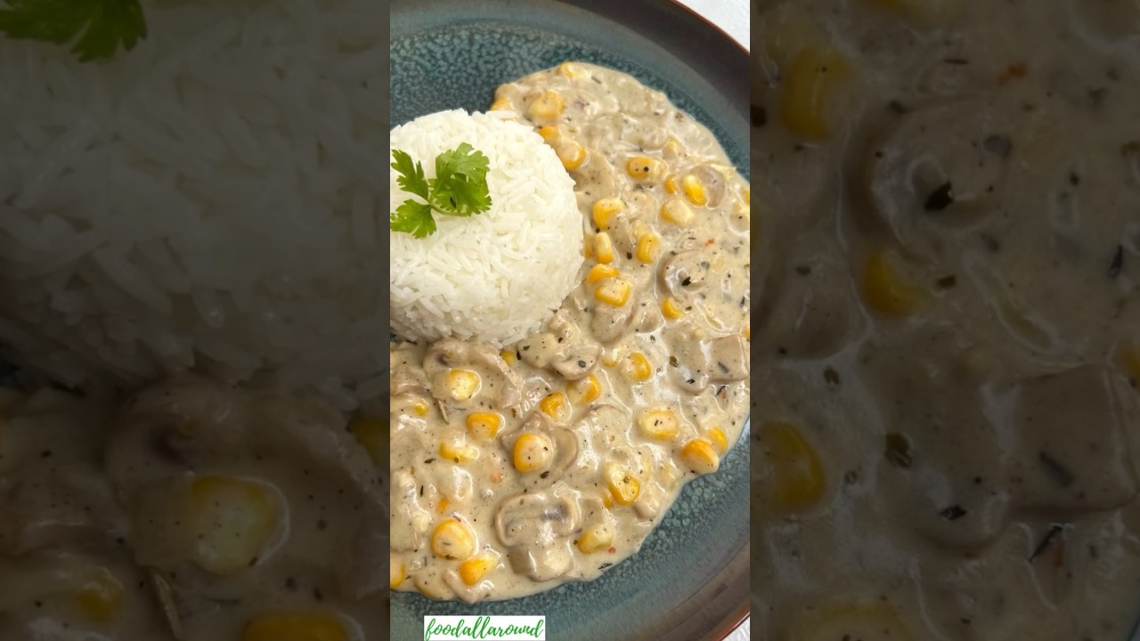 Creamy corn and mushroom in 15 minutes!!