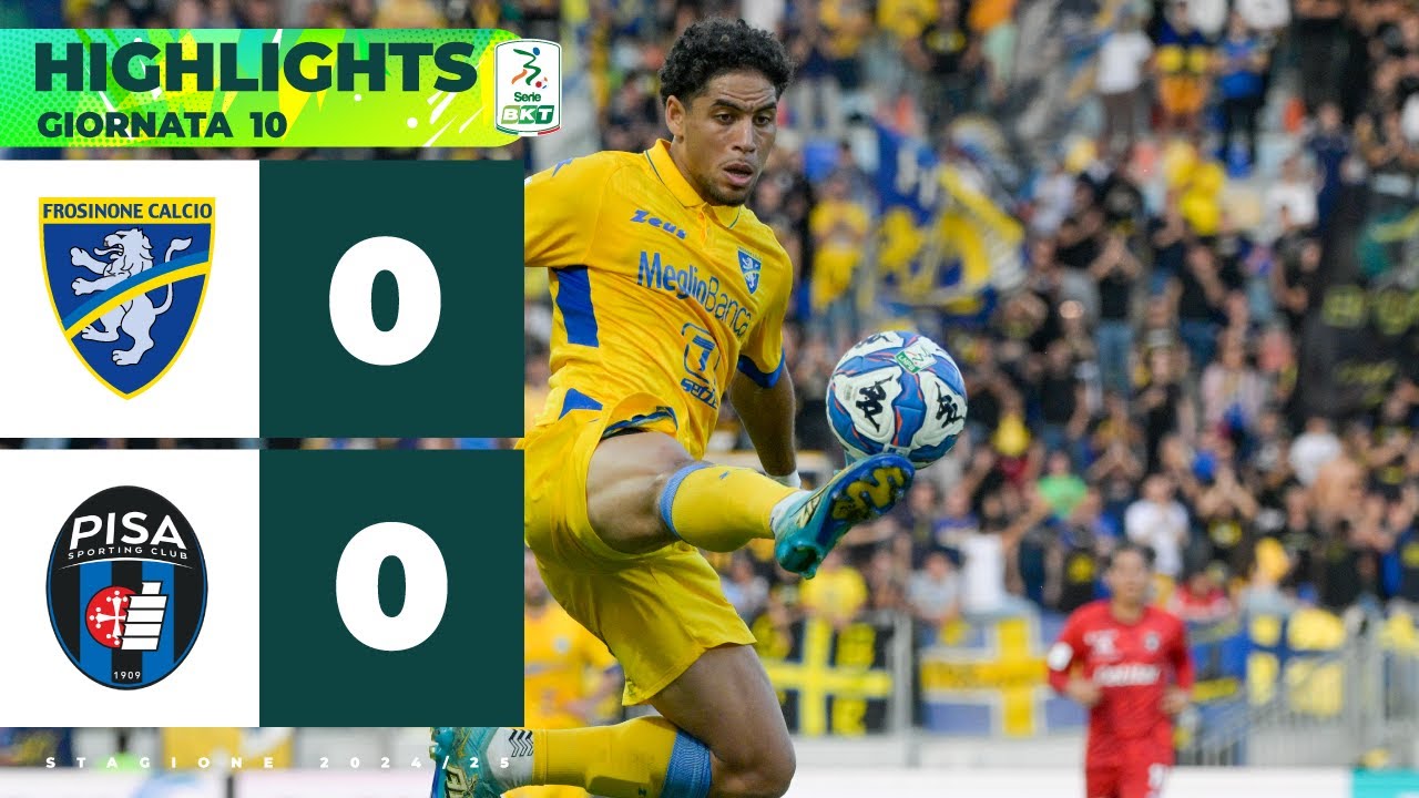 Frosinone-Pisa 0-0 | Serie BKT | I ciociari resistono contro la capolista con l'uomo in meno