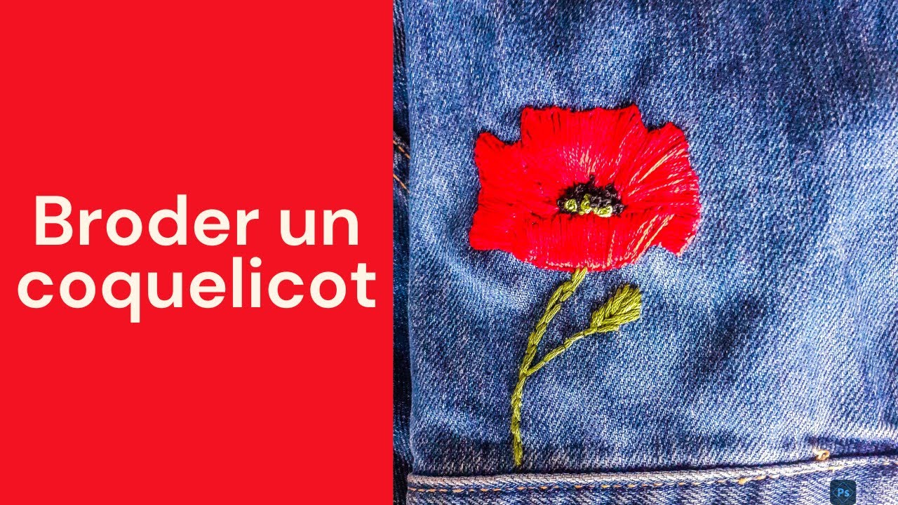Comment broder un coquelicot (et cacher une tâche de javel)