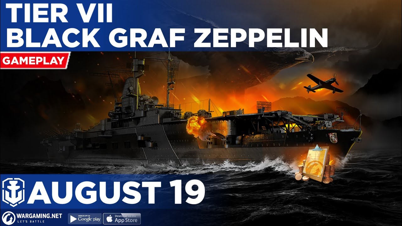 World of Warships Blitz: Tier 7 Black Graf Zeppelin Gameplay and Stats