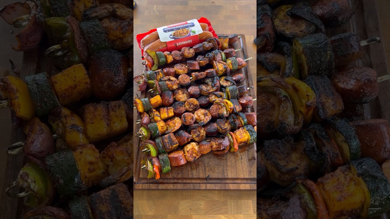 Grilled Cajun kabobs with @ZatarainsNewOrleans
