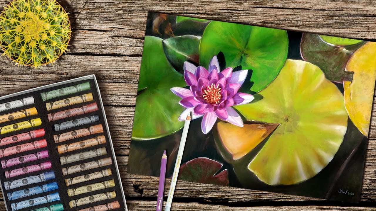 Flor de Loto a pastel | how to paint the lotus flower in pastel