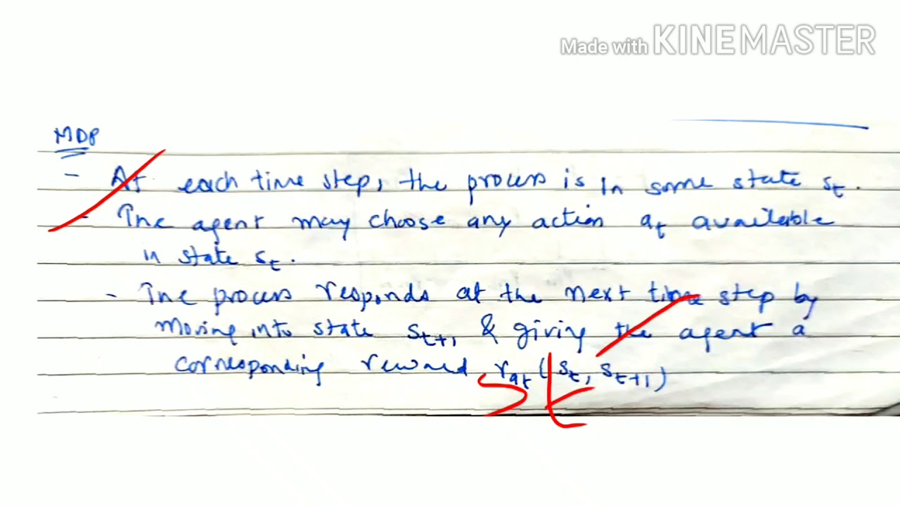 Markov Decision Process and Markov property - lecture 88/ machine learning
