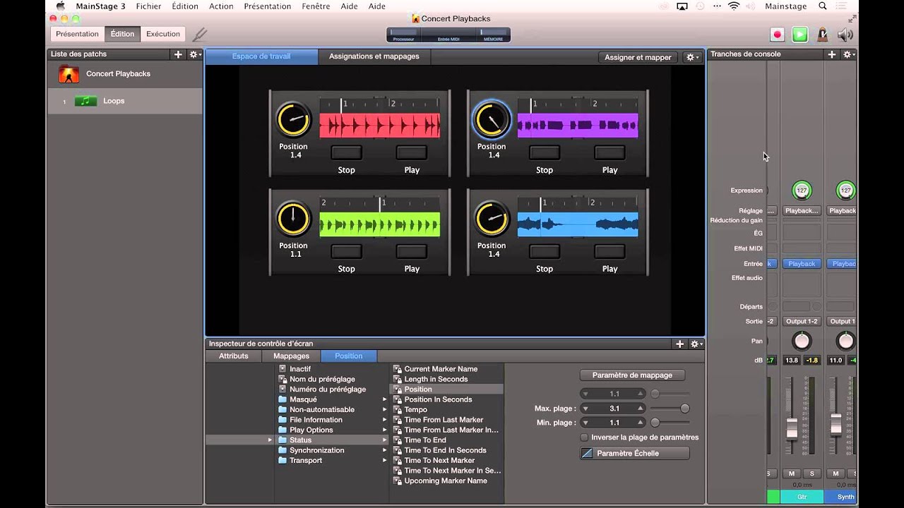 Sauvegarder le patch Looper dans Mainstage 3