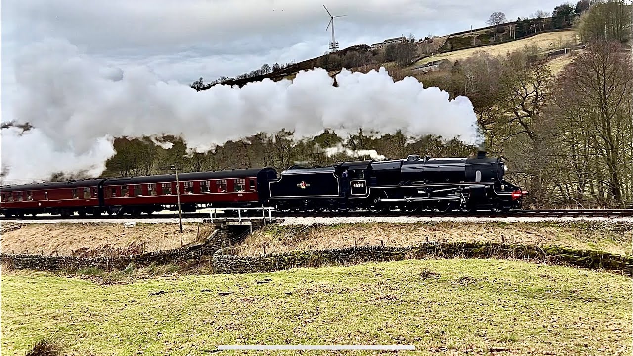 LMS Stanier Black Five 45212&rsquo;s last Hurrah on the Worth Valley from the lineside