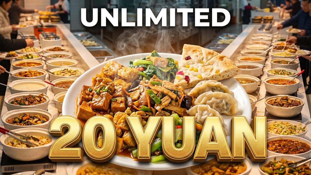 Cheapest Buffet in Chongqing? 20 Yuan Vegetarian Feast Review