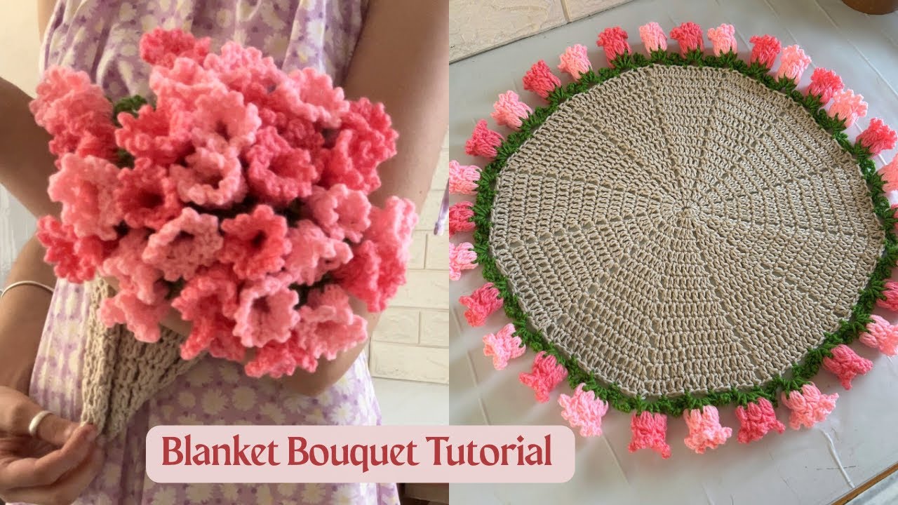 Crochet Bouquet Blanket Tutorial | Handmade Flower Blanket Gift Idea | Beginner Friendly