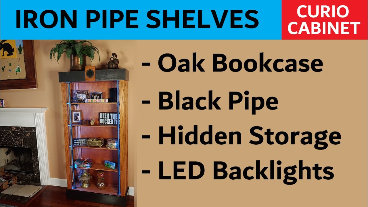 The Iron Bookcase - Pipe Shelves and LEDs