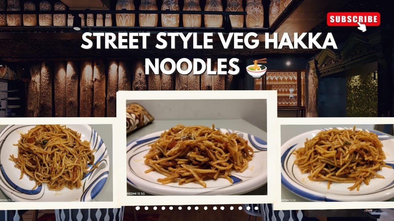 Veg Hakka Noodles Recipe | Street Style Noodles at Home🍜
