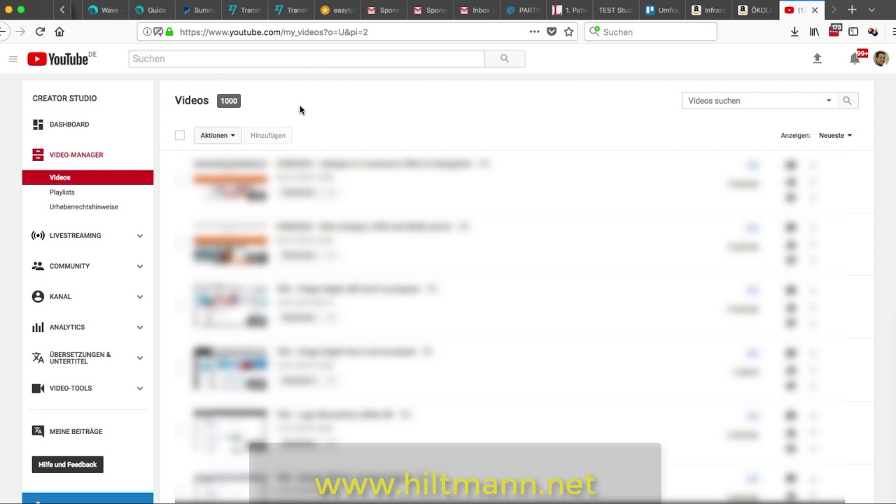 1000 Videos im Uwe Hiltmann Youtube-Kanal