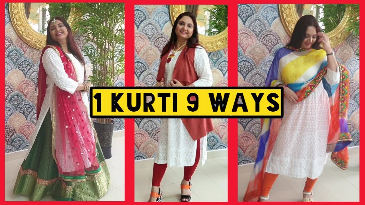 Styling White Chikankari Kurti In 9 ways || #lockdownspecial #traditional #lookbook #purvikas