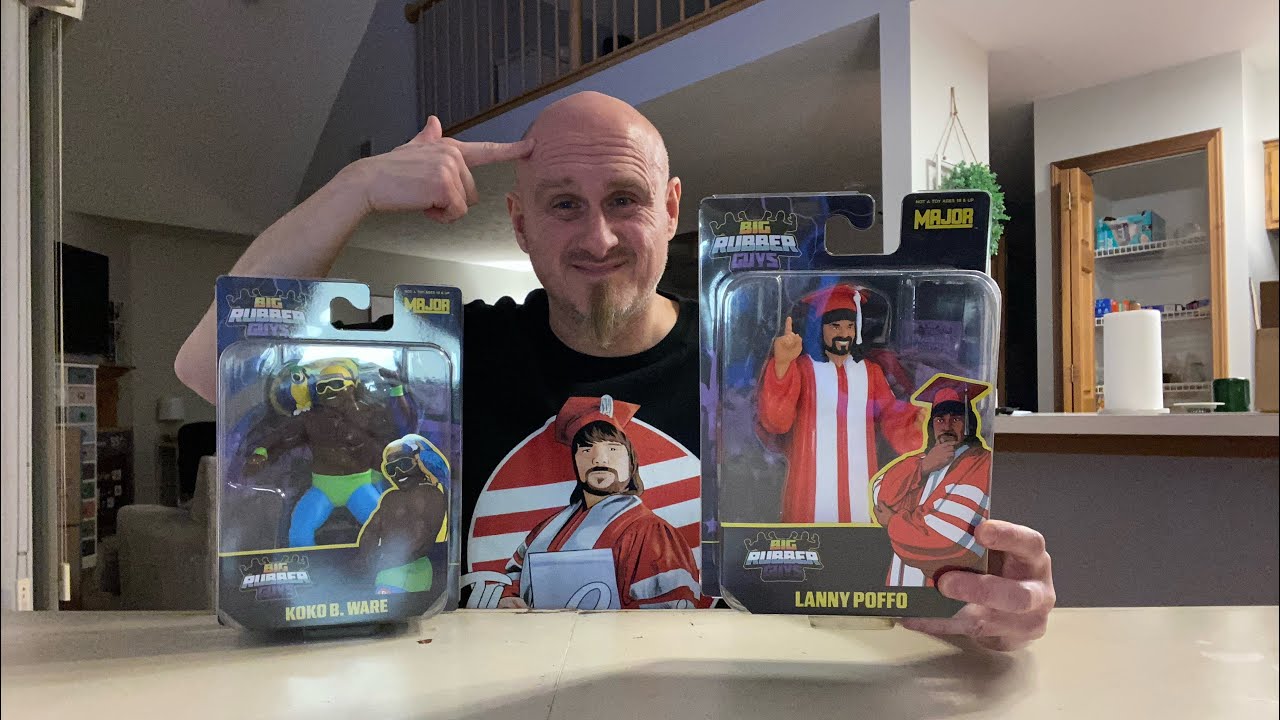 Collect Major Big Rubber Guys The Genius Lanny Poffo & Koko B Ware Wrestling Figure Unboxing WWE WWF
