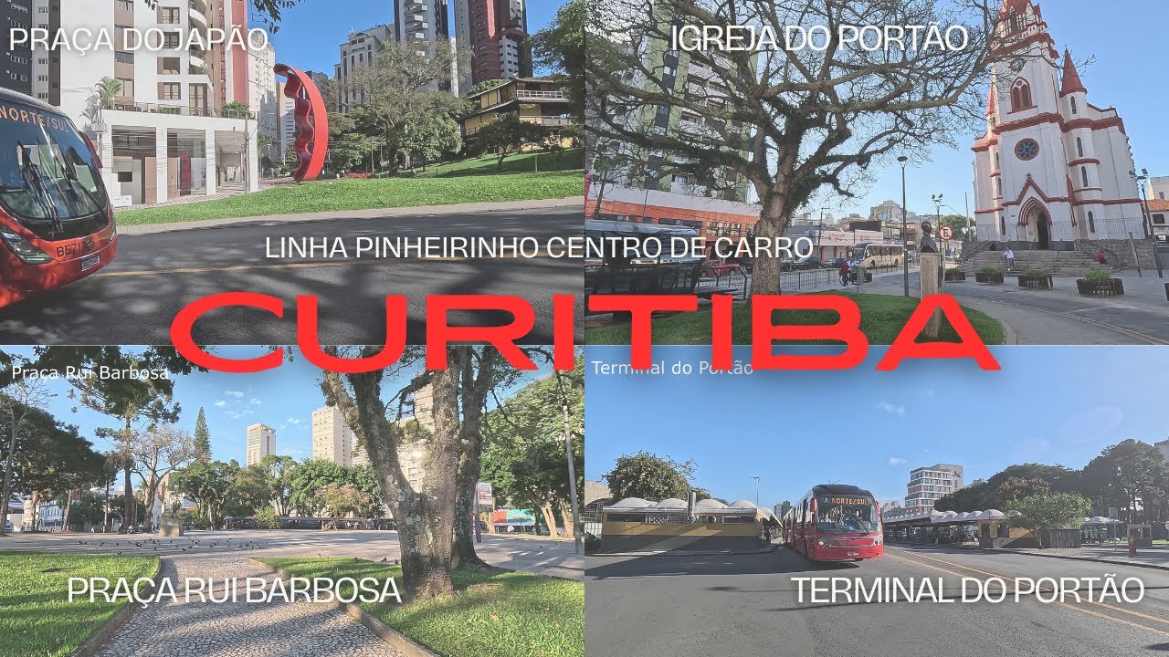 Do Pinheirinho ao Centro de Curitiba de Carro Via linha de Ônibus