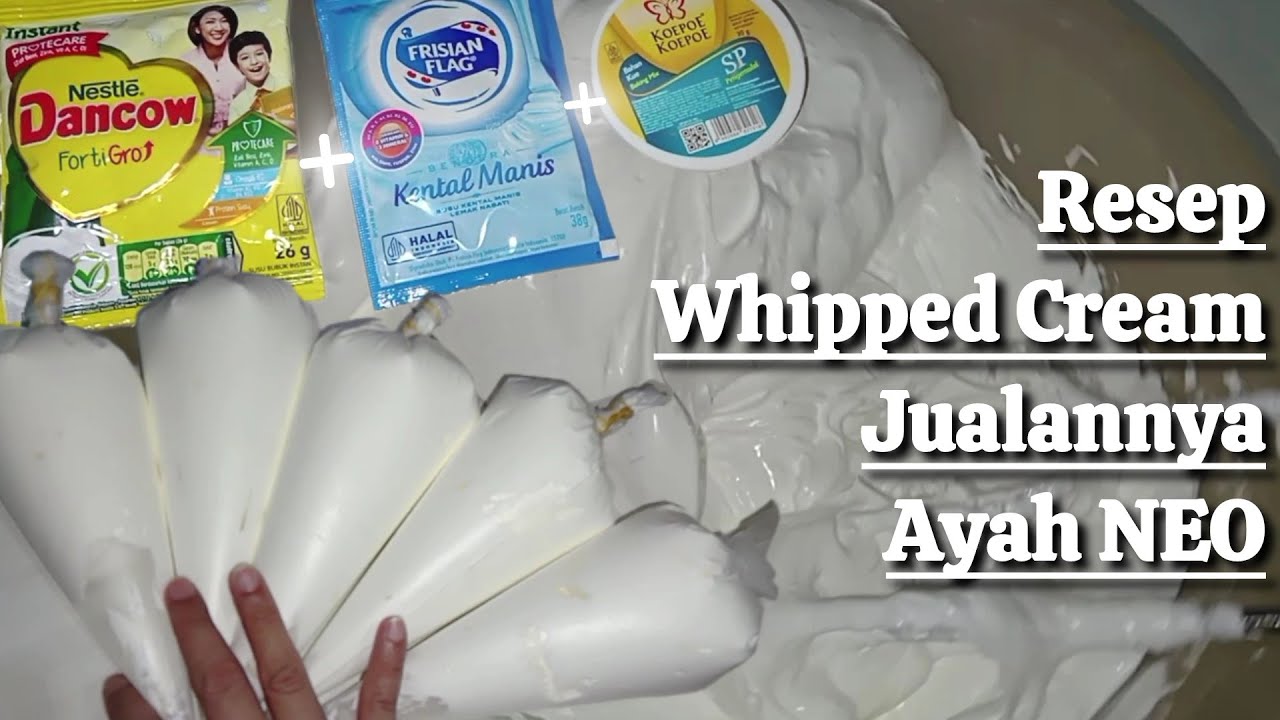 TIGA BAHAN SAJA, RESEP WHIPPED CREAM EKONOMIS DAN ANTI GAGAL
