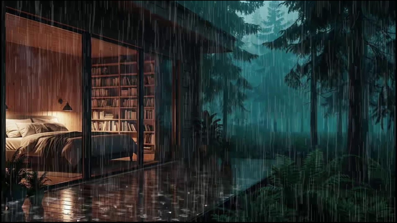 Soft Forest Cabin Rain at Night | Calm Rain Ambience to Help Insomnia and Relax Your Mind