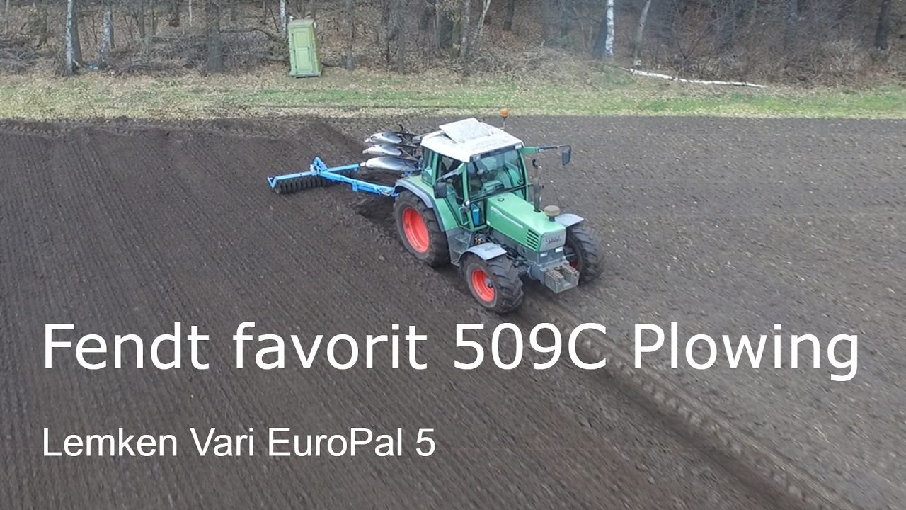 Fendt favorit 509C ploegen met Lemken Vari EurOpal 5 met Fix-Pack DJI Phantom