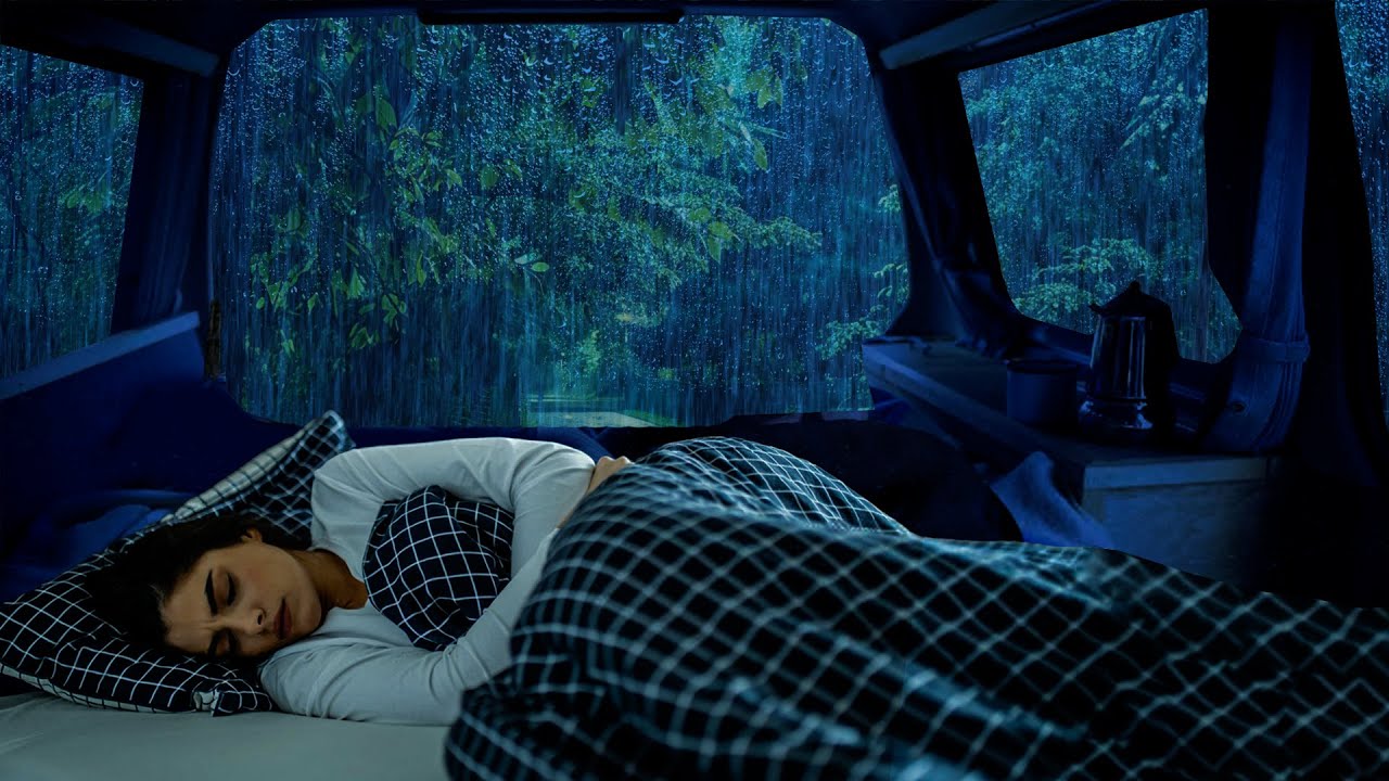 Fall Asleep Instantly ⛈️ Cozy Car Rain & Thunder for Racing Thoughts
